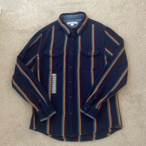 OUTERKNOWN Marine Blue Striped button down shirt